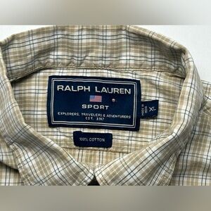 VTG 90s Ralph Lauren Sport "Explorers" Plaid Shirt XL